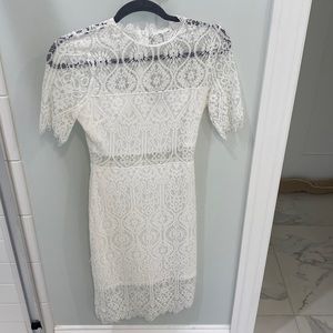 Lulus white lace midi dress